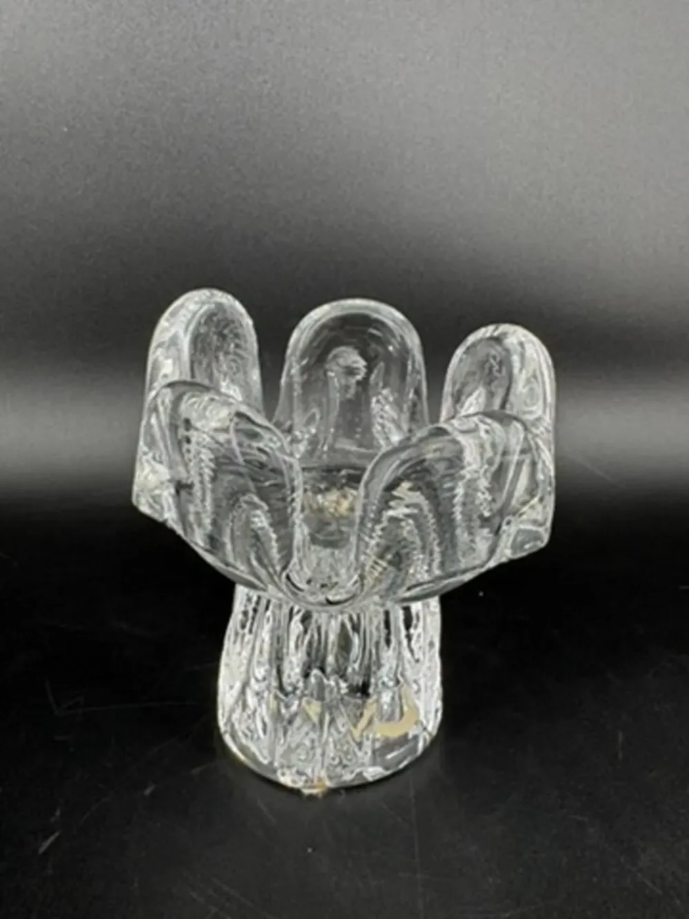 Kosta Boda Sunflower Glass Candle Holder Göran Wärff Swedish Art Glass 4.75